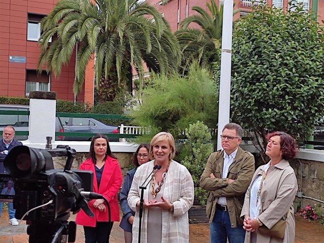 La presidenta del BBB, Itxaso Atutxa, en un acto político en Getxo (Bizkaia)