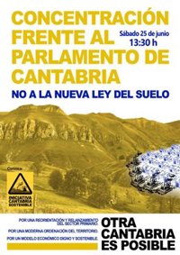 Iniciativa Cantabria Sostenible se vuelve a concentrar frente al Parlamento contra la Ley del Suelo