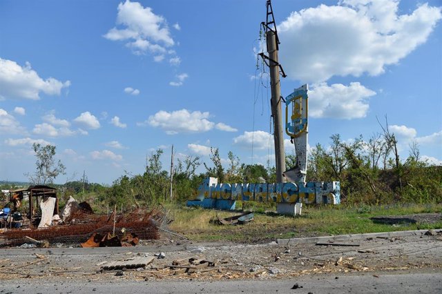 Destrucción causada por los combates en los alrededores de la ciudad de Severodonetsk, en Lugansk