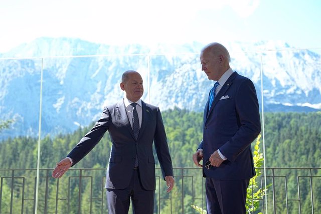 Olaf Scholz y Joe Biden durante la cumbre del G7 en Elmau 