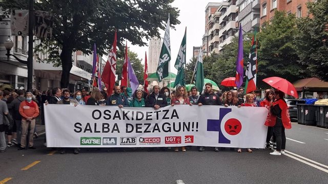 Manifestación de los sindicatos de Osakidetza