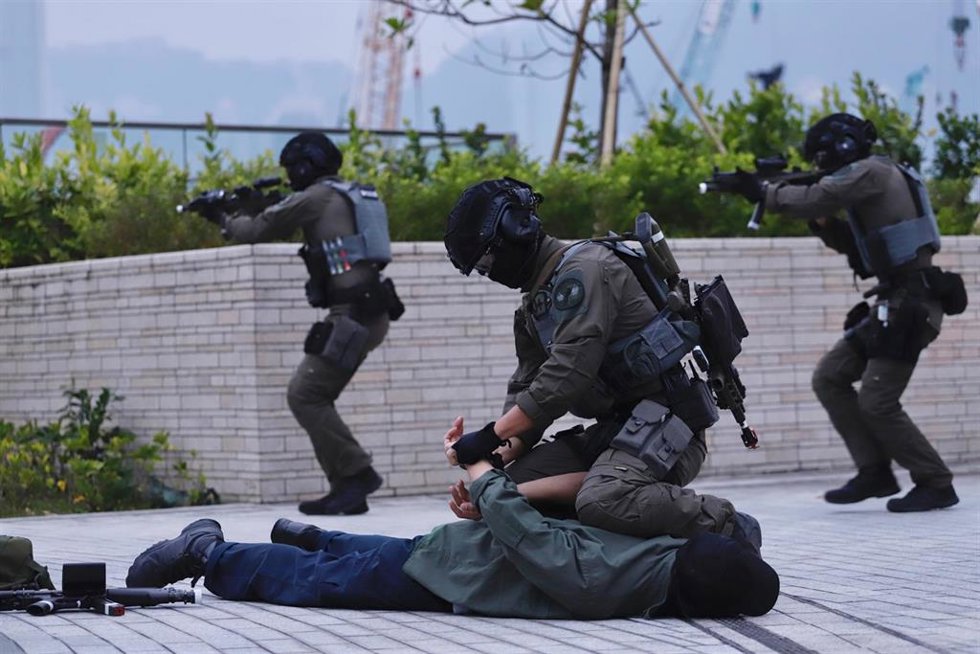 Archivo - Imagen de archivo de unidades especiales de la Policía de Hong Kong 
