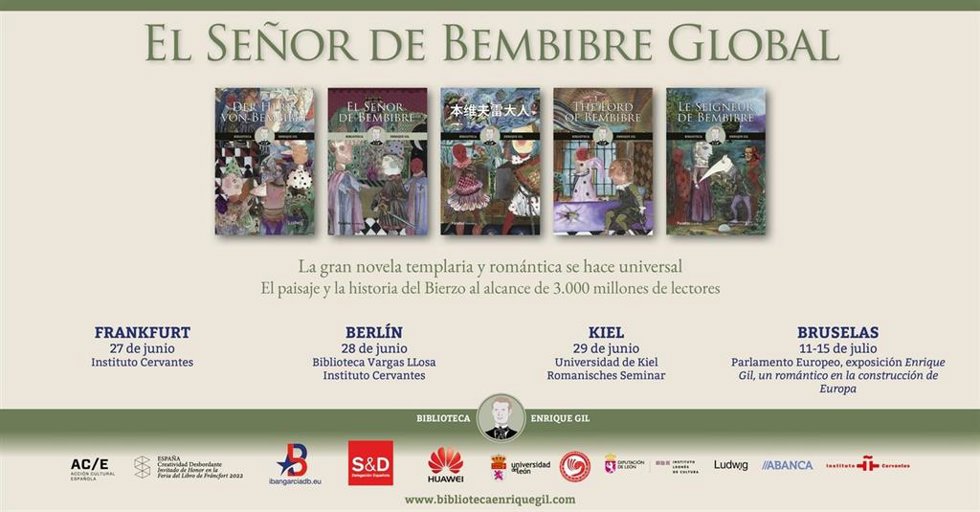 Cartel con las próximas citas del proyecto 'El señor de Bembibre global'.