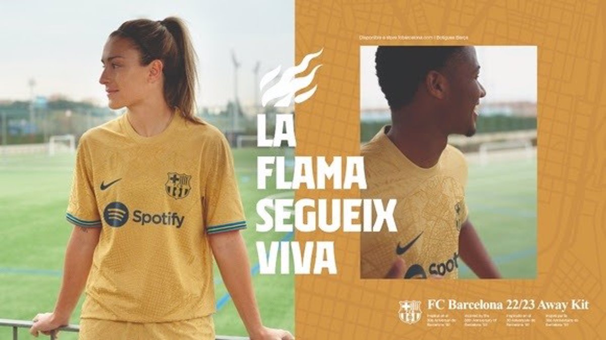 El color dorado y Barcelona'92 inspiran la segunda equipación del Barça