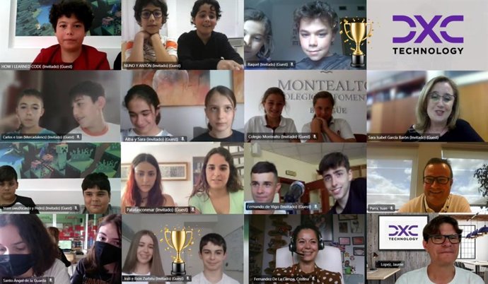 Estudiantes de colegios de Zaragoza y Álava, ganadores del concurso DXC Iberia Codes