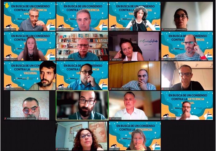Participantes del encuentro 'En busca de un consenso sobre reticencia vacunal', organizado por el instituto #SaludsinBulos y el Instituto de Salud Global de Barcelona (ISGlobal).