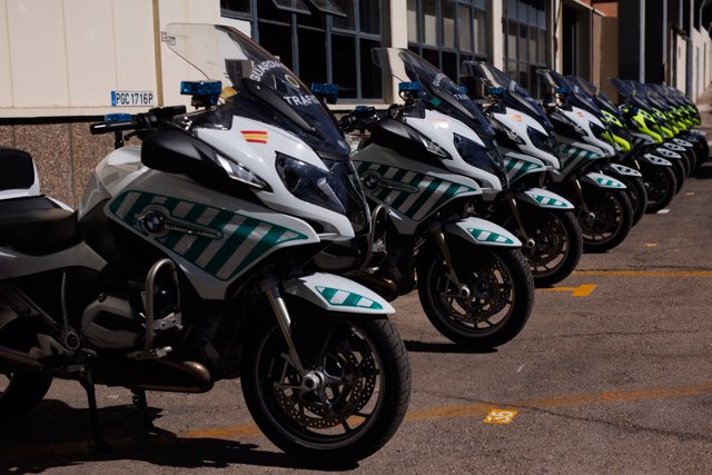 Motos de la Guardia Civil de Tráfico un día antes del inicio de la cumbre de la OTAN, a 27 de junio de 2022, en Madrid (España). E