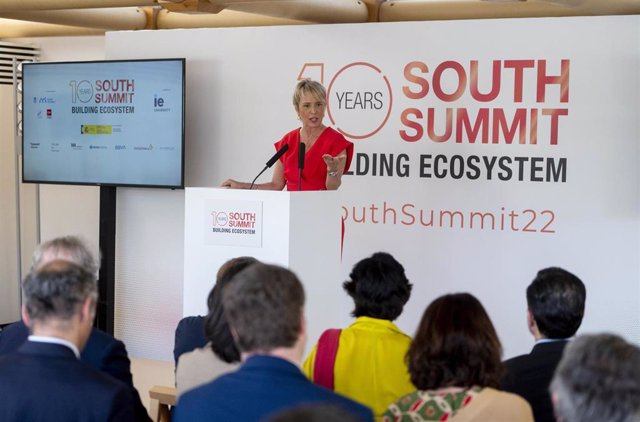 Archivo - La secretaria de Estado de Digitalización e Inteligencia Artificial, Carme Artigas, interviene en la presentación de South Summit 2022, en IE Paper Pavillion, a 11 de mayo de 2022, en Madrid (España). 