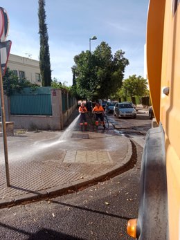 Refuerzo de limpieza de Lipasam, en Sevilla.