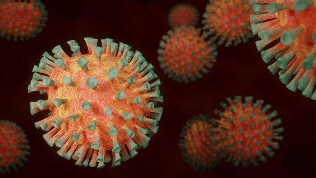 Recreación artística de un coronavirus