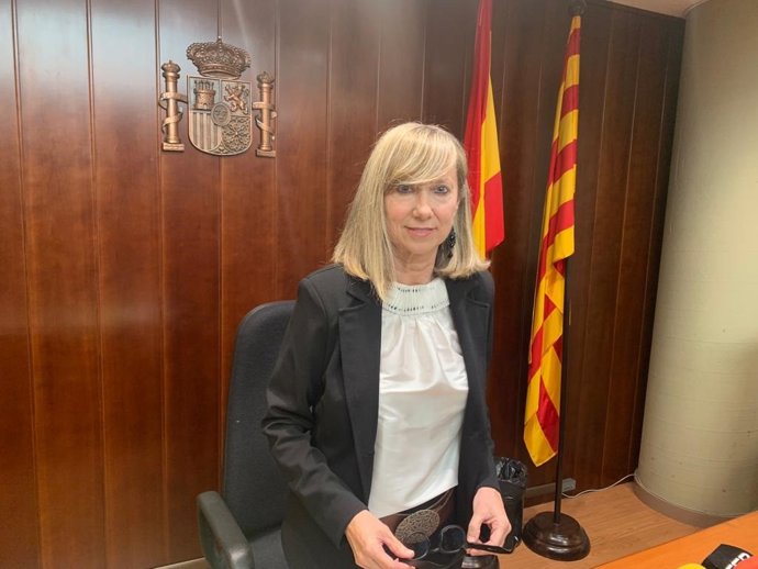 La presidenta de la Audiencia de Lleida, Lucía Jiménez, presenta la memoria judicial.