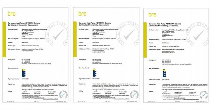 PHNIX Full Model Range of R290 Heat Pump For Heating/Cooling+DHW Obtain KeyMark Certification