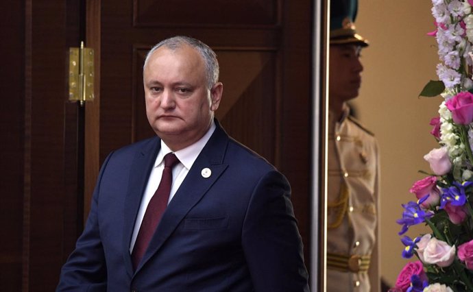 Archivo - FILED - 29 May 2019, Kazakhstan, Nur-Sultan: Igor Dodon, then Molodova's President, arrives at the 2019 Supreme Eurasian Economic Council meeting. Dodon was put under house arrest in the course of an investigation examining, among others, the 