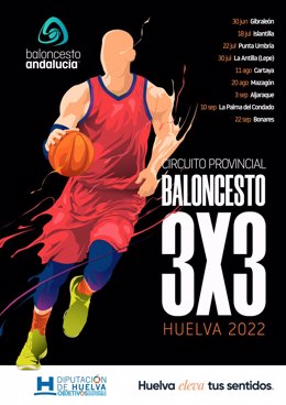 Cartel cicuio 3x3 de baloncesto.