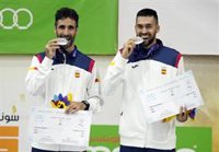 Abián y Peñalver dan una plata en bádminton a España en Orán y Metreveli asegura medalla en lucha libre