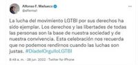 Mañueco ve "ejemplar" la lucha del movimiento LGTBI y pide no rendirse en las "luchas justas"