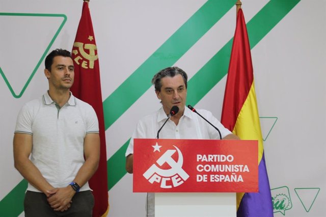 José Luis Centella, presidente del Partido Comunista de España (PCE), en rueda de prensa