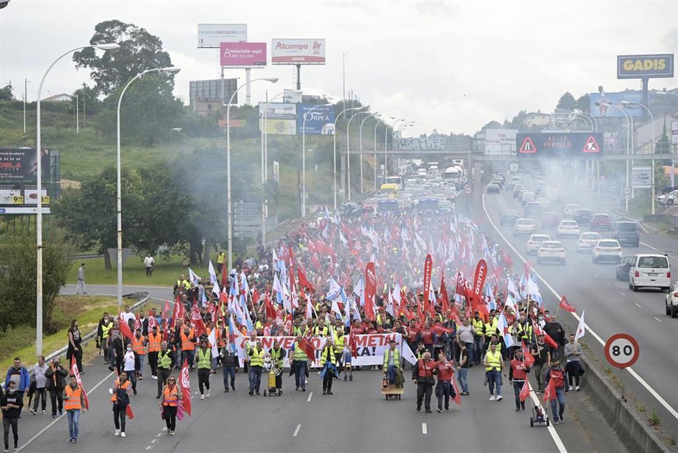 Archivo - Protesta del metal en la provincia de A Coruña