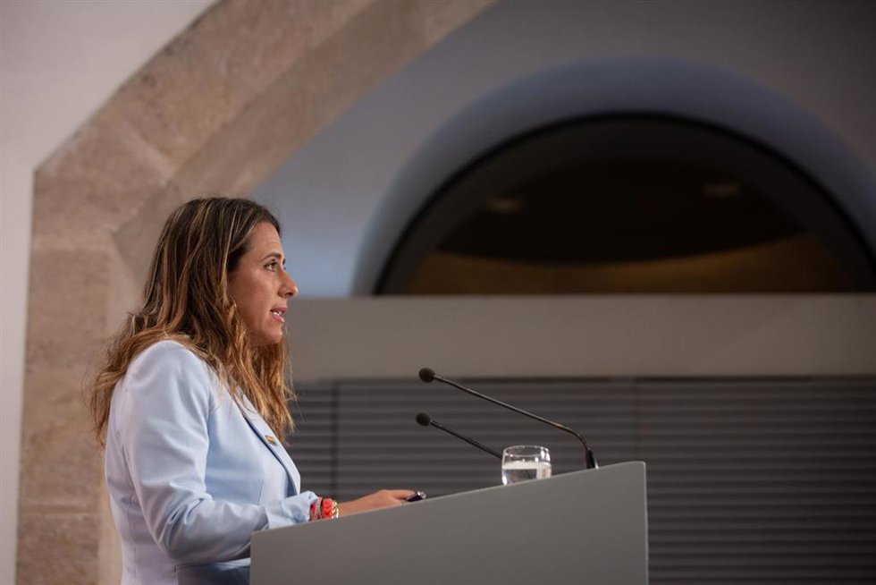 La portavoz del Govern, Patrícia Plaja, comparece en rueda de prensa tras el Consell Executiu semanal.