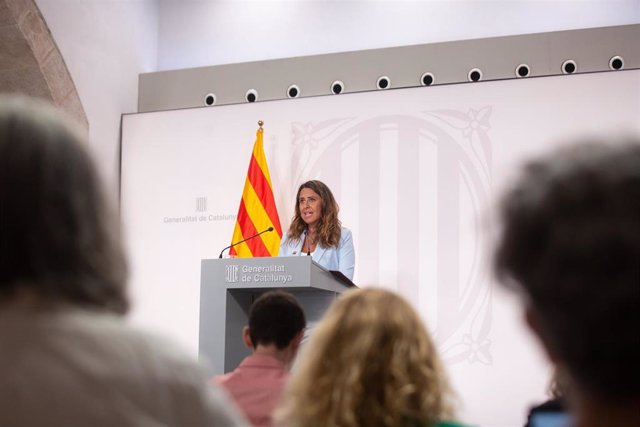 La portavoz del Govern de Cataluña, Patrícia Plaja, comparece en rueda de prensa tras el Consell Executiu semanal, a 14 de junio de 2022, en Barcelona, Catalunya (España).