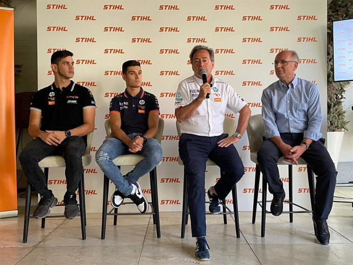Sito Pons, director del equipo Pons Racing, en un acto de patrocinio con Stihl.
