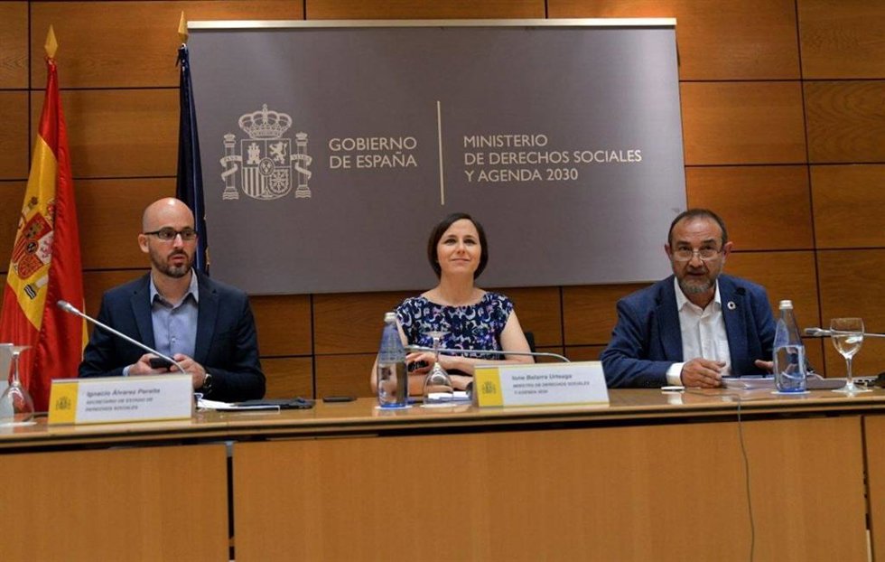 La ministra de Derechos Sociales, Ione Belarra, durante el Consejo Territorial de Servicios Sociales.