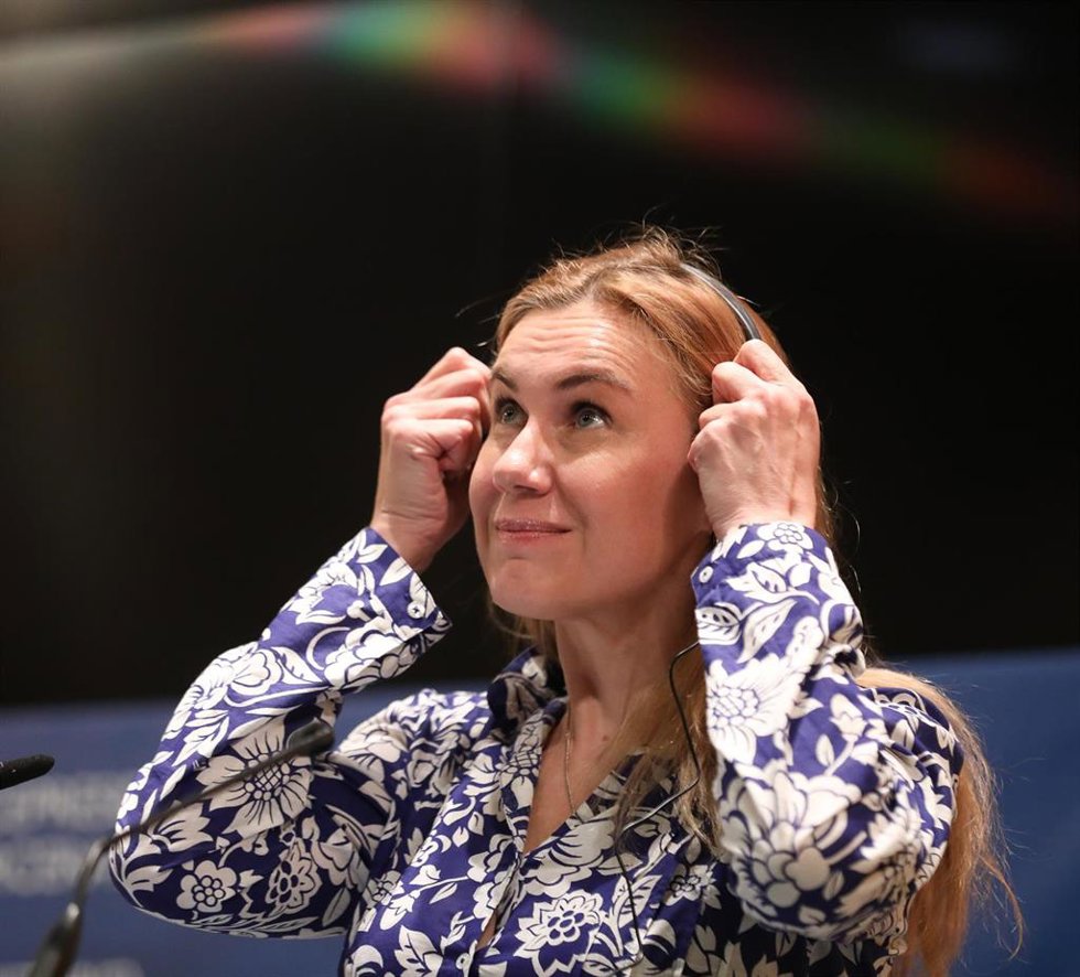 Archivo - La comisaria europea de Energía, Kadri Simson, en una rueda de prensa.