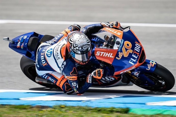 El piloto de Moto2 Arón Canet (Kalex), durante el Mundial 2022.