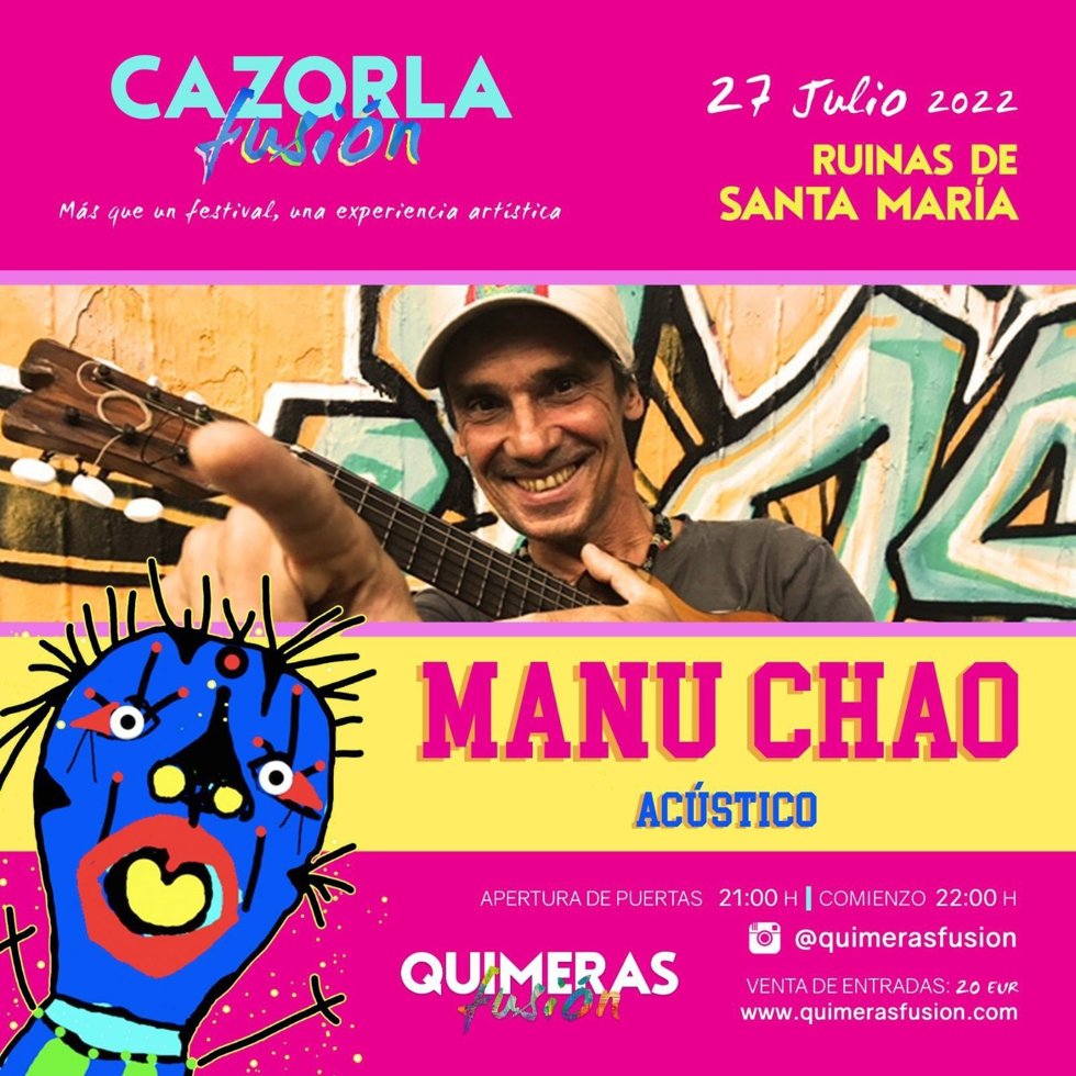 Cartel del concierto de Manu Chao en Cazorla.