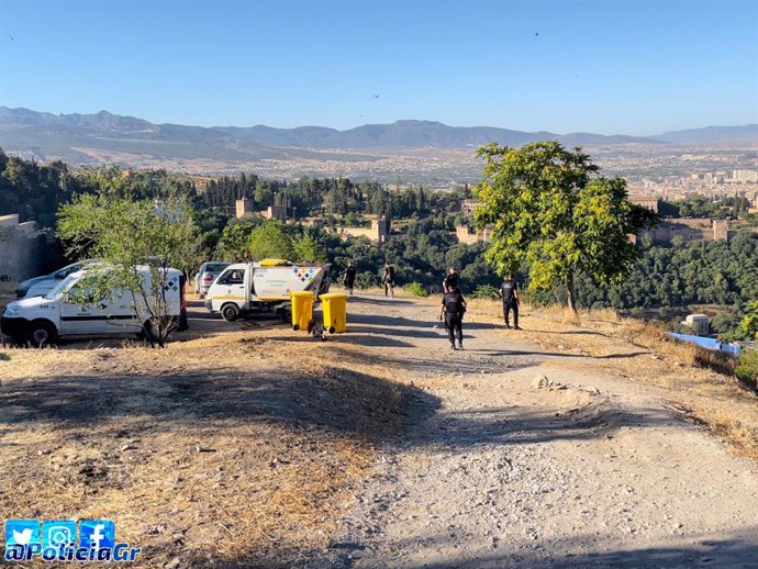 Operativo en las cuevas del Cerro de San Miguel