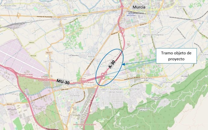 Imagen, sobre el mapa, del lugar en el que se va a llevar a cabo la actuación