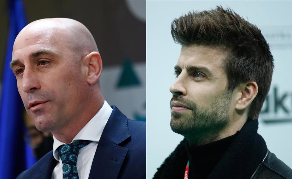 Archivo - Luis Rubiales y Gerard Piqué.