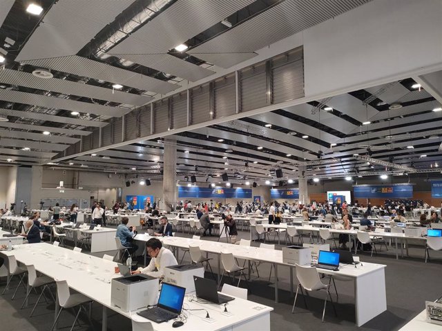 Centro internacional de prensa en la Cumbre de la OTAN en Madrid