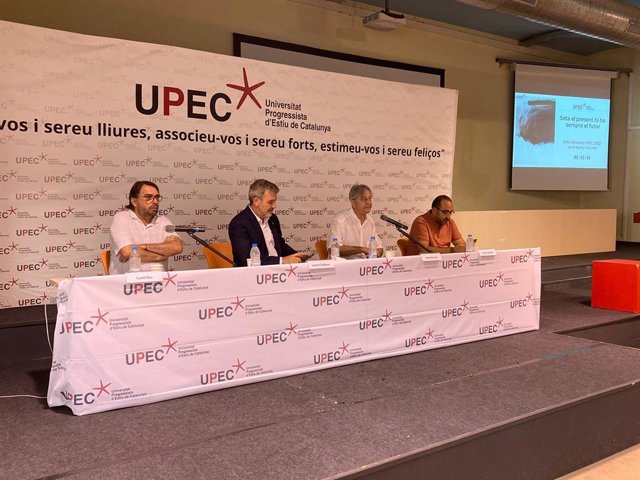 Camil Ros, Jaume Collboni, Jordi Serrano i Javier Pacheco, en la inauguració de la Upec