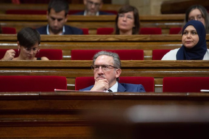 El conseller de Economía y Hacienda de la Generalitat, Jaume Giró, este miércoles en el Parlament
