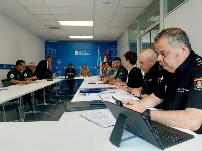 El edificio administrativo de la Xunta en Pontevedra acoge la reunión del Comité Provincial de Coordinación Policial contra los Incendios Forestales 2022.