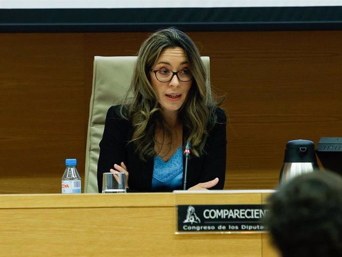 La secretaria de Estado de Comercio, Xiana Méndez, durante su comparecencia ante la Comisión de Industria, Comercio y Turismo del Congreso