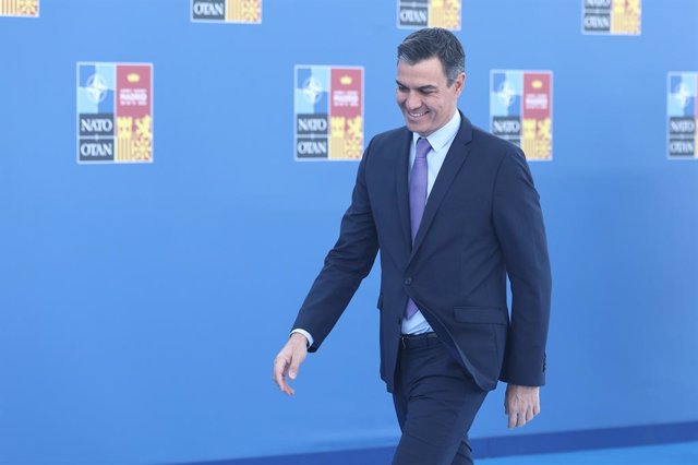 El president del Govern d'Espanya, Pedro Sánchez, a la seua arribada a la segona i última jornada de la Cimera de l'OTAN 2022 en el Recinte Firal IFEMA MADRID, a 29 de juny de 2022, a Madrid (Espanya).