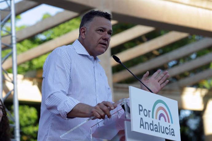 Juan Antonio Delgado en un acto público de Por Andalucía en el Parque Huelin, a 1 de Junio de 2022 en Málaga (Andalucía, España). (Foto de archivo).