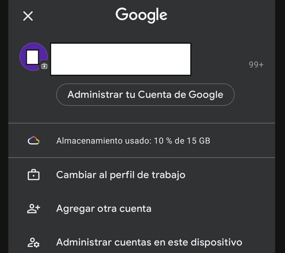 ?Indicador De Espacio En La App Móvil De Gmail