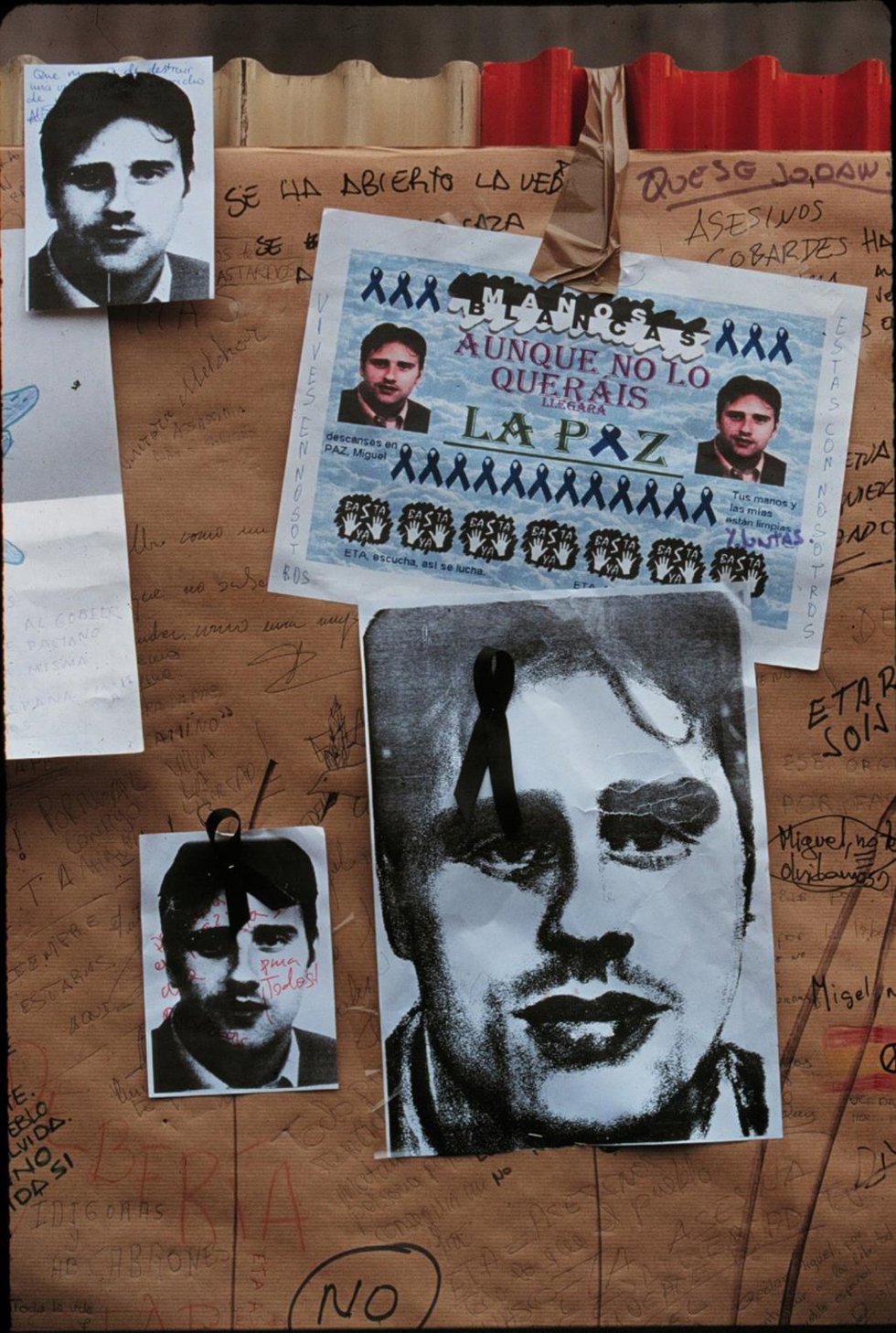 Archivo - Fotografías de Miguel Ángel Blanco, político secuestrado y asesinado por la banda terrorista ETA