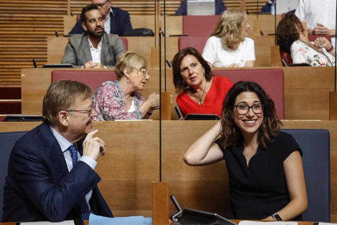 El presidente de la Generalitat valenciana, Ximo Puig, y la vicepresidenta y portavoz del Consell, Aitana Mas.