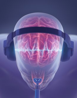 Bimodal neuromodulation treatment for tinnitus. Image created by SciencePicture.Co. for Neuromod Devices Ltd.