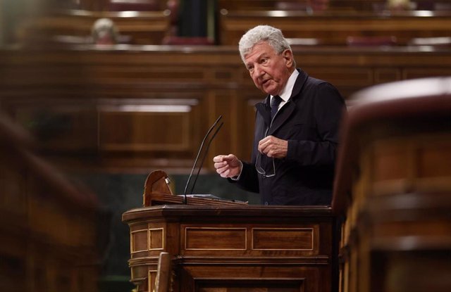 El diputado de Nueva Canarias, Pedro Quevedo, en una sesión plenaria