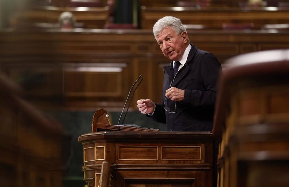 El diputado de Nueva Canarias, Pedro Quevedo, en una sesión plenaria