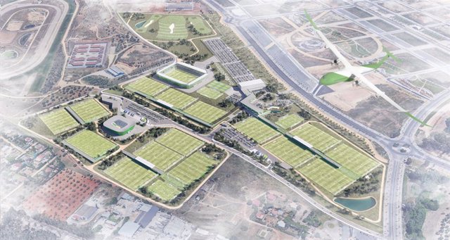 Recreación virtual de la nueva ciudad deportiva del Betis en Dos Hermanas.