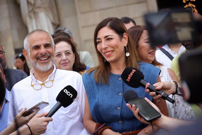 El líder de Cs a Catalunya, Carlos Carrizosa, i la líder de la formació a Barcelona i candidata a l'alcaldia el 2023, Luz Guilarte
