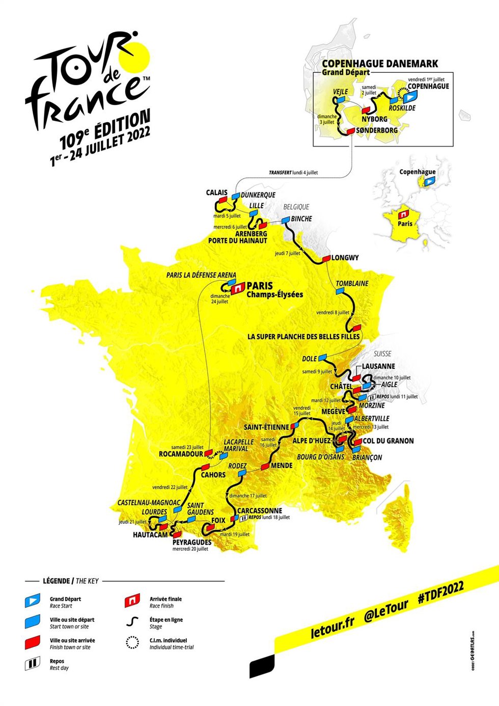 El Tour 2022 recupera clásicos como Hautacam, pavé y dos cronos