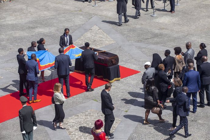 20 June 2022, Belgium, Brussels: Ageneral view during an official ceremony to return the remains of Congolese Patrice Lumumba to his family. The Belgian government on Monday handed over the only known remains - a single tooth - of Congo's first democra