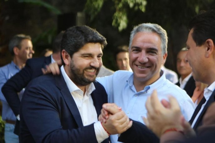 El Presidente Del Partido Popular De La Región De Murcia, Fernando López Miras, Ha Contado Este Jueves Con El Apoyo Del Coordinador General Del PP Nacional, Elías Bendodo, En Un Acto En El Que Ha Sido Arropado Por Afiliados Y Simpatizantes Del Partido
